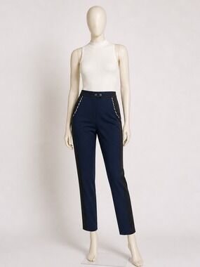 Baum Und Pferdgarten Black And Blue Trousers with Zip Hem Sz 34 Euro
